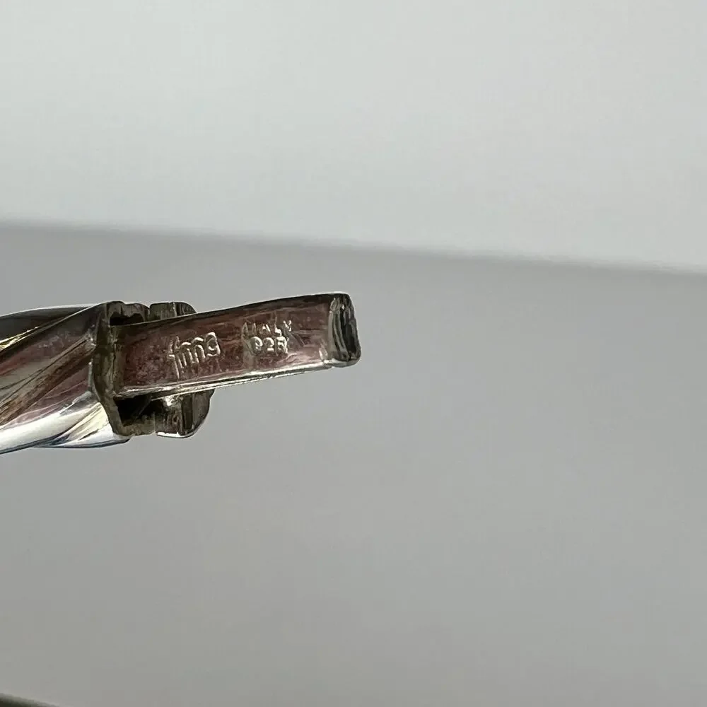 925 Sterling silver twisted hinged bangle bracelet - Picture 5 of 6